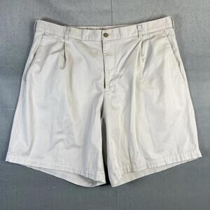 Vintage Nike Golf Pleated Chino Shorts Mens 38 Cream 9" Inseam 90s